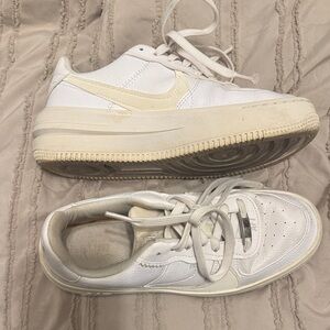 Nike white AF1 platform